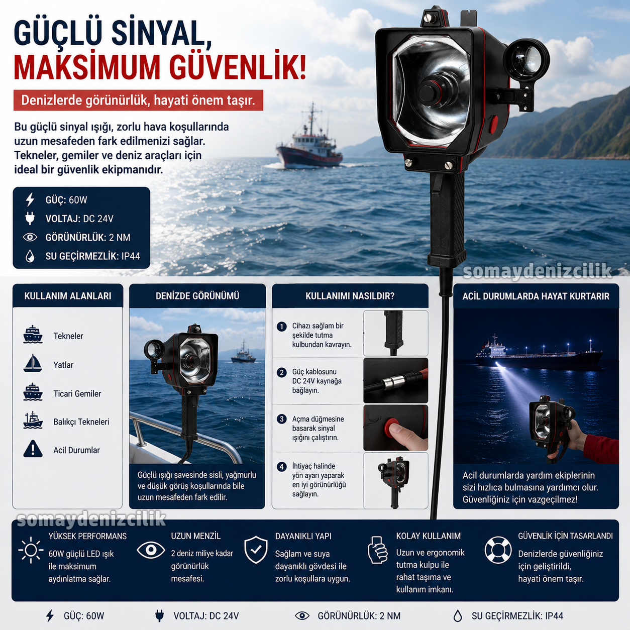 ALDIS LAMBA GEMİ PROJEKT&Ouml;R&Uuml; İŞARET LAMBASI